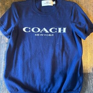 Coach Navy Blue Knit Top